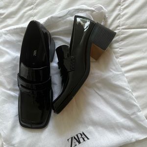 Zara heeled loafers